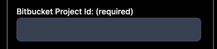 Bitbucket Project ID Input