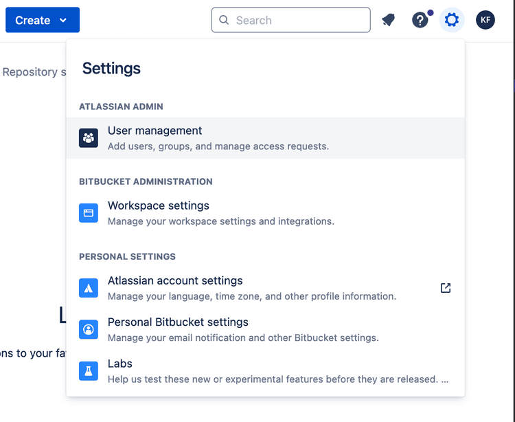 Bitbucket User Management Page