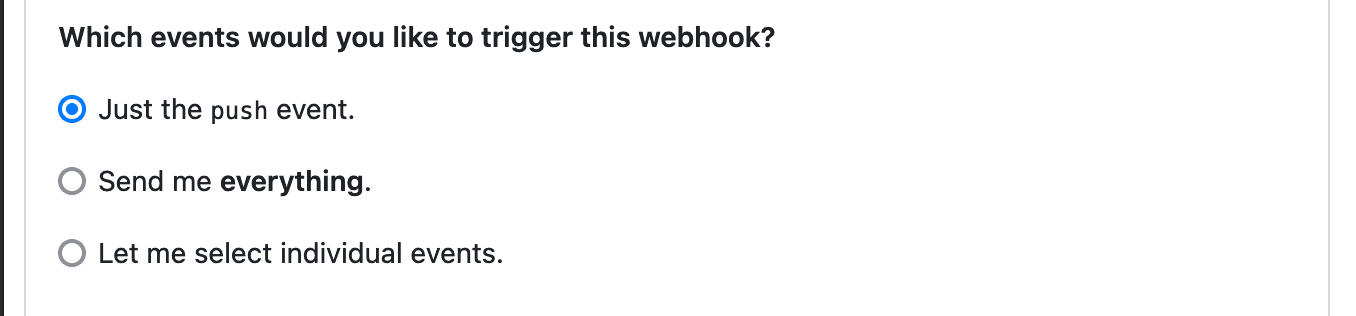 Github Triggers Section