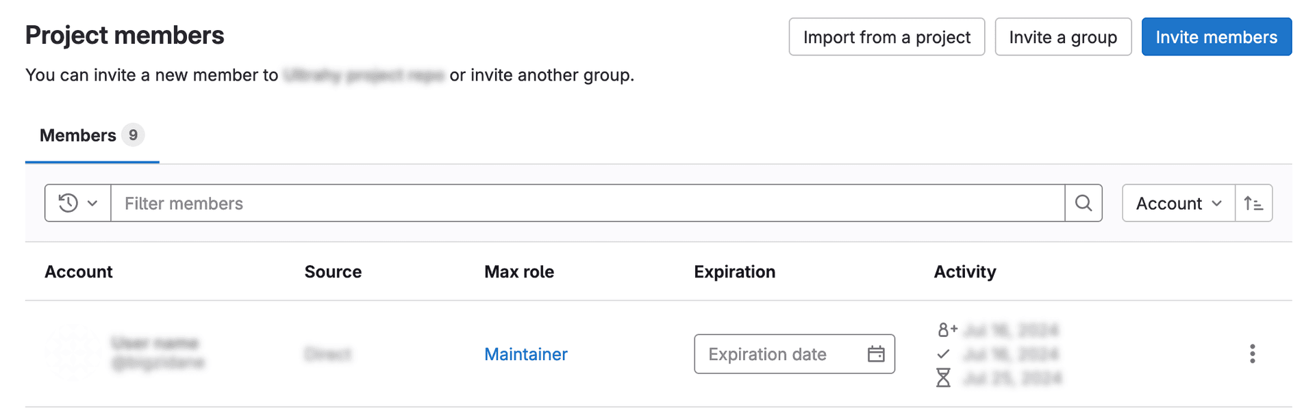 Gitlab User Management Page
