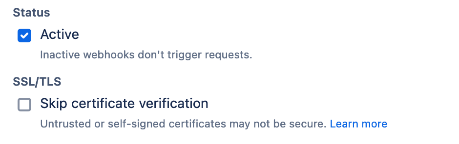 Bitbucket Status Section