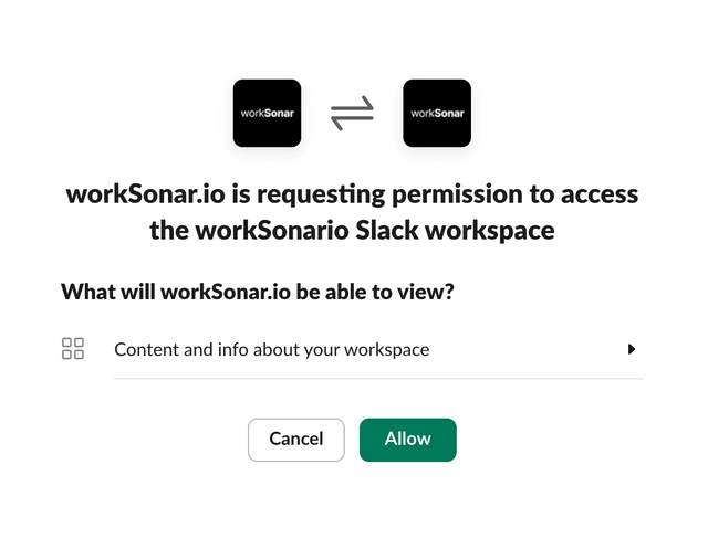 Slack integration on slack.com website