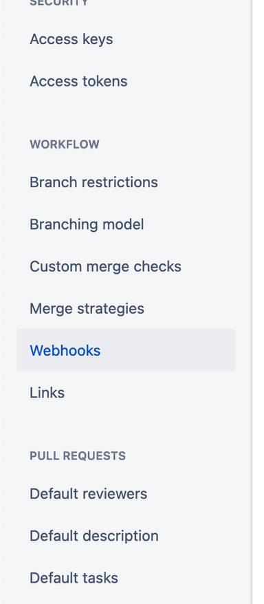 Bitbucket Webhook Settings